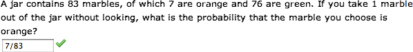 Question as displayed to students